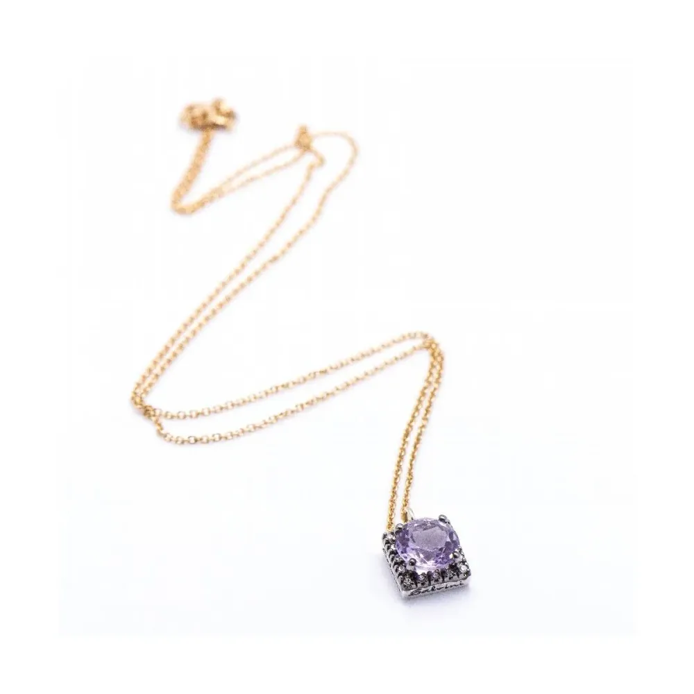Damiani - Колие от двуцветно 18-каратово злато с аметист и диаманти