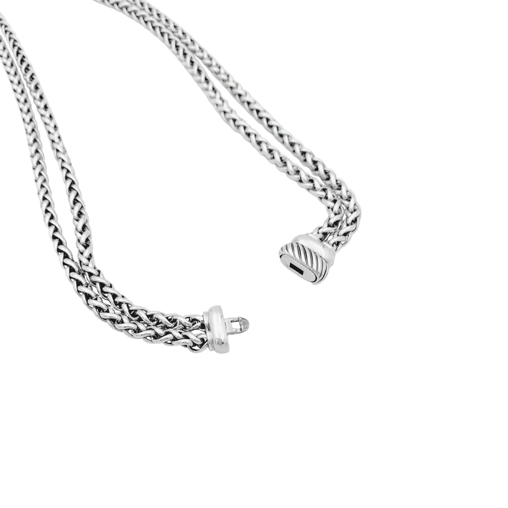 Колие David Yurman, „Великият Албион“, Сребро, хематит, диаманти.