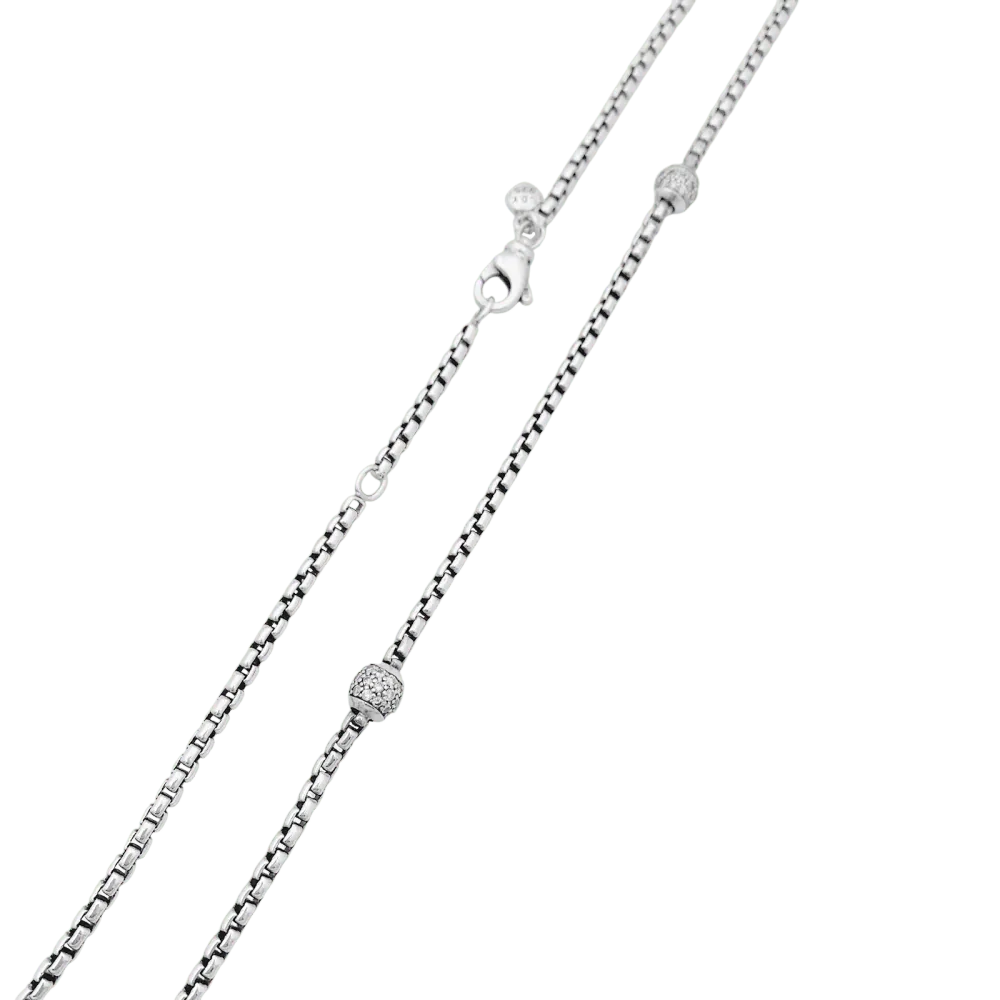 Колие David Yurman, Сребро, диаманти.