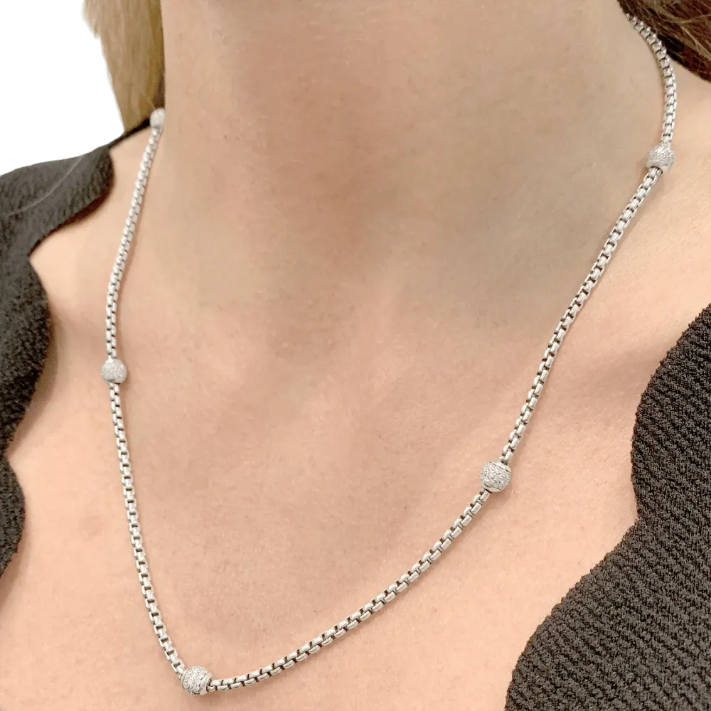 Колие David Yurman, Сребро, диаманти.