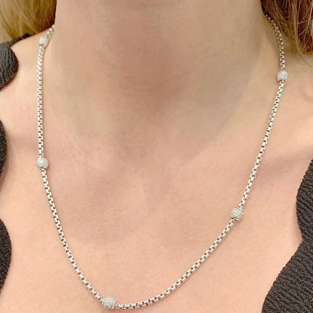 Колие David Yurman, Сребро, диаманти.