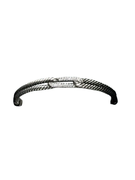 David Yurman - Артикулирана гривна от Сребро и диаманти с брилянтова шлифовка
