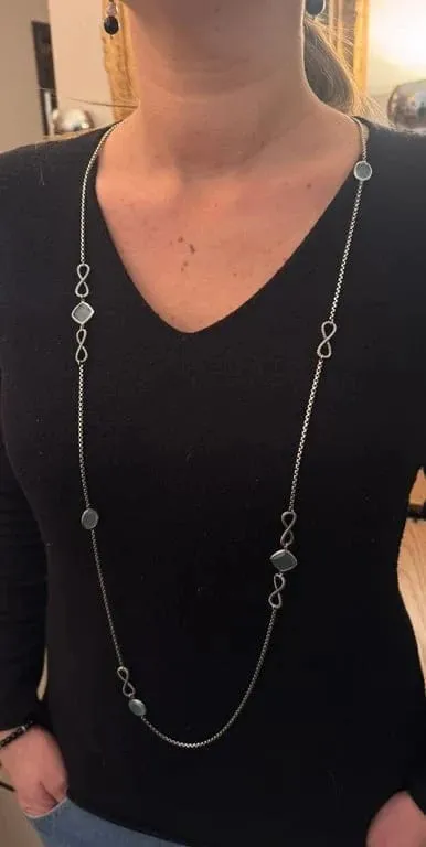 David Yurman - Дълга огърлица от Сребро и халцедони