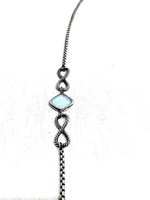 David Yurman - Дълга огърлица от Сребро и халцедони