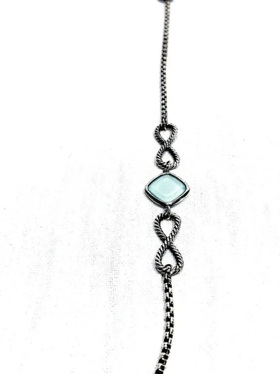 David Yurman - Дълга огърлица от Сребро и халцедони