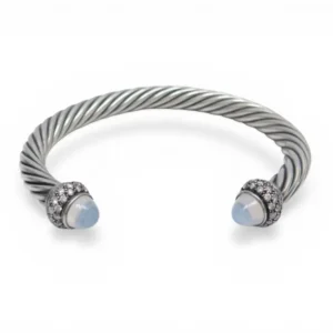 David Yurman Cable Classic - Гривна от Сребро проба 925 с халцедон и диаманти