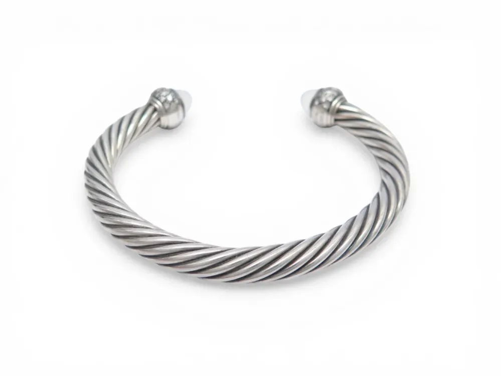David Yurman Cable Classic - Гривна от Сребро проба 925 с халцедон и диаманти