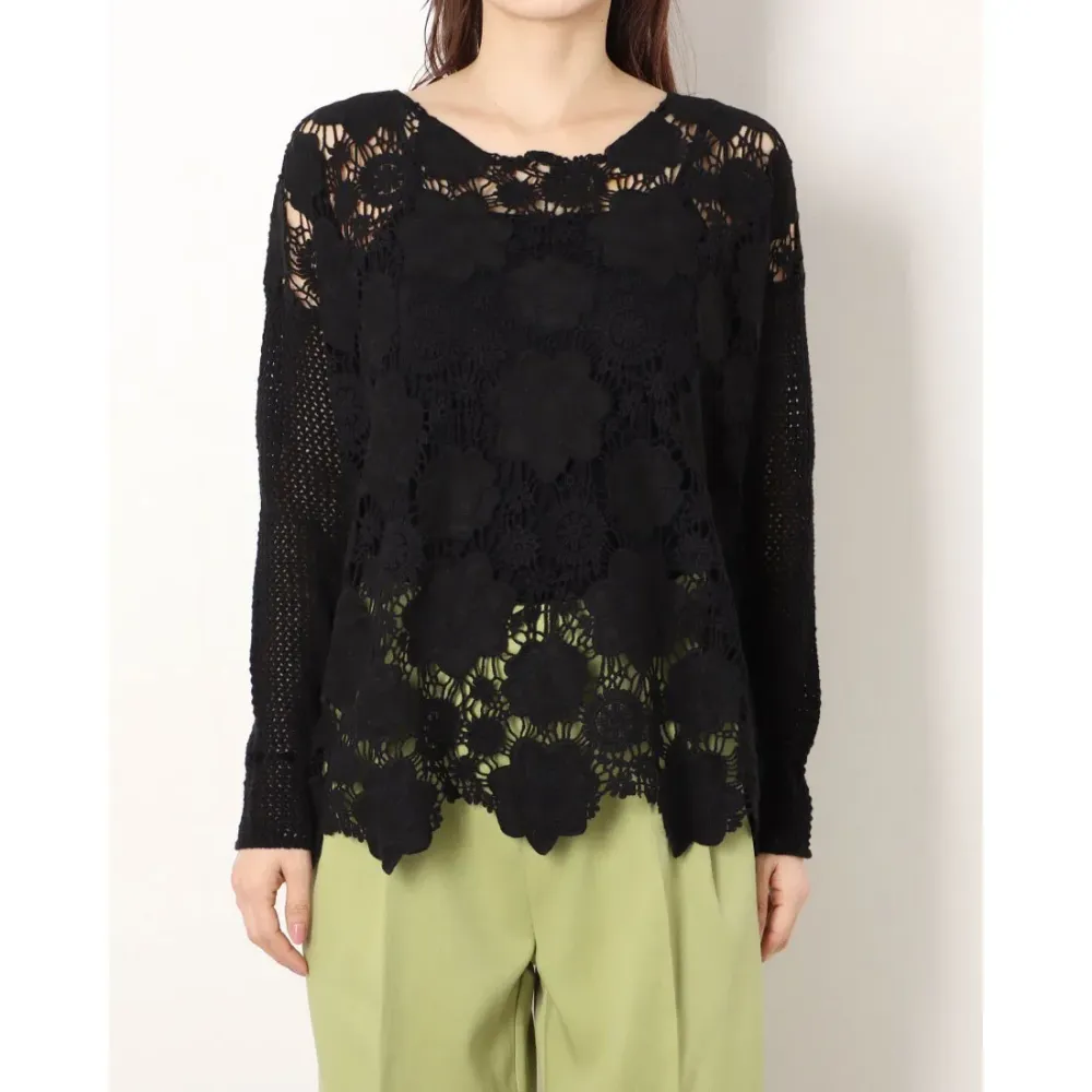 Дамска черна плетена блуза Desigual JERS LYN