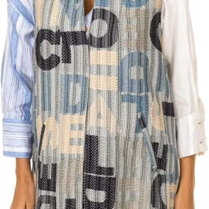 Дамски елек с принт и пастелни тонове Desigual Women's Letters