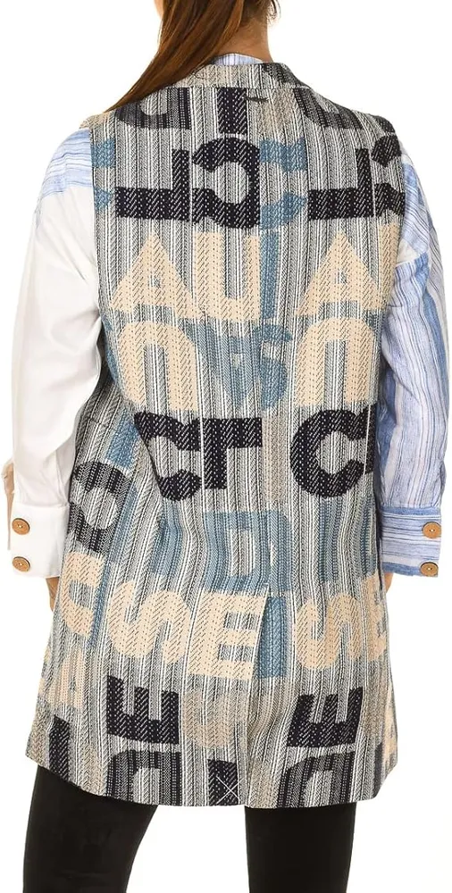Дамски елек с принт и пастелни тонове Desigual Women's Letters