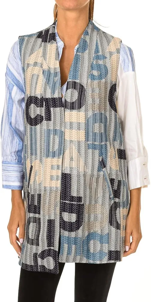 Дамски елек с принт и пастелни тонове Desigual Women's Letters
