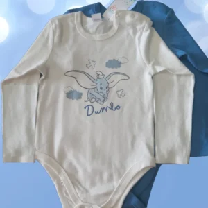 Disney Baby 2 бр. Детски памучни бодита, синьо и бяло