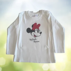 Disney Baby 2 бр. Детски памучни блузи Мики и Мини Маус, бели