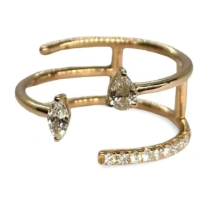 Пръстен Djula Marquise от розово злато и диаманти 0,30 ct