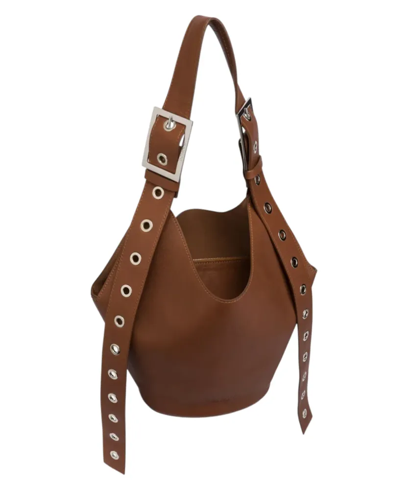 Dondup Small Leather Hobo Shoulder Bag