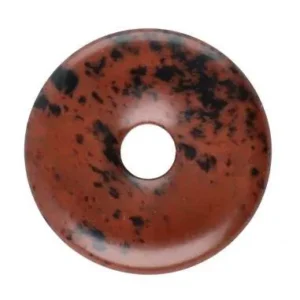 Висулка от камък Donut S, обсидиан, махагон