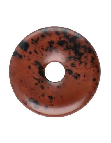 Висулка от камък Donut S, обсидиан, махагон