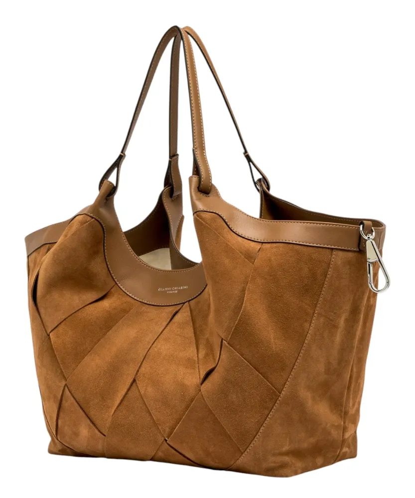 DUA Gianni Chiarini Suede Bag Geometric Pattern