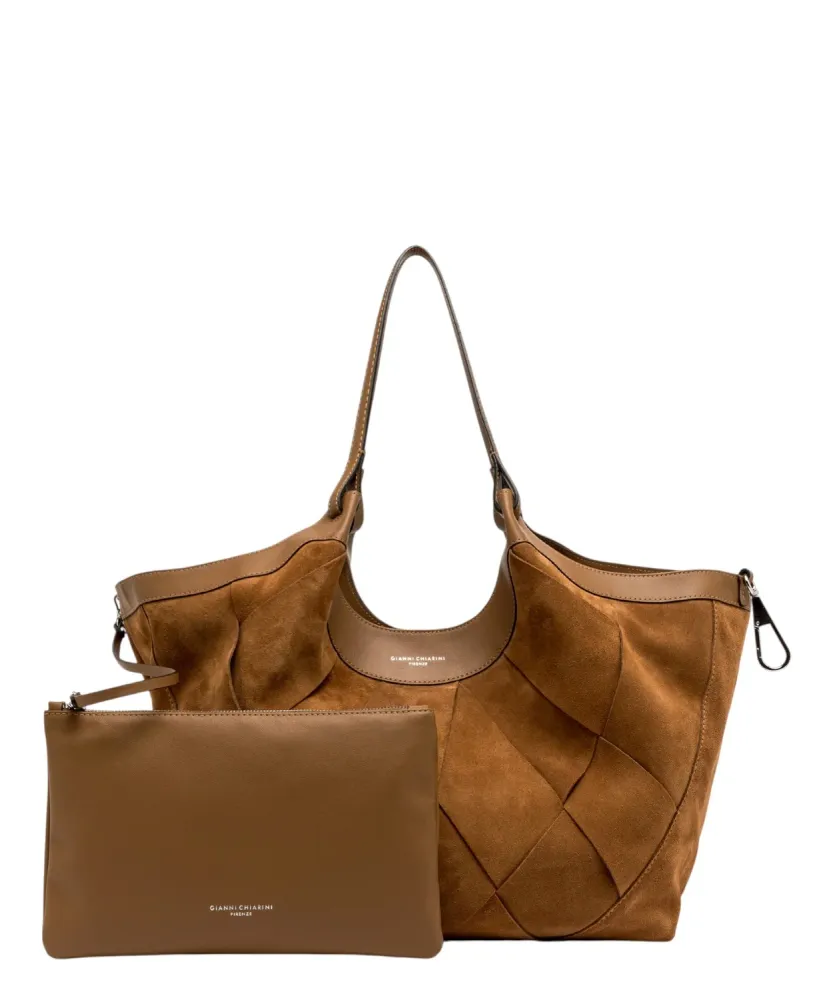 DUA Gianni Chiarini Suede Bag Geometric Pattern