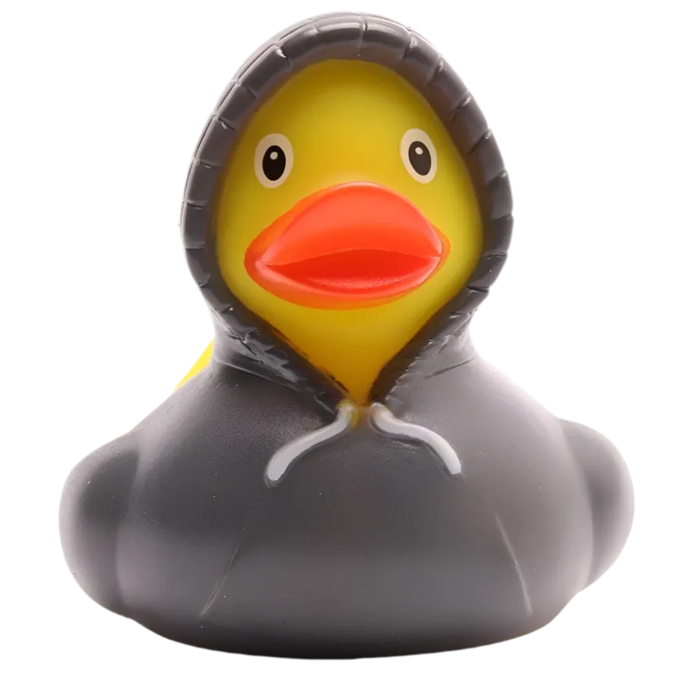 Суичър с качулка Duck - сив