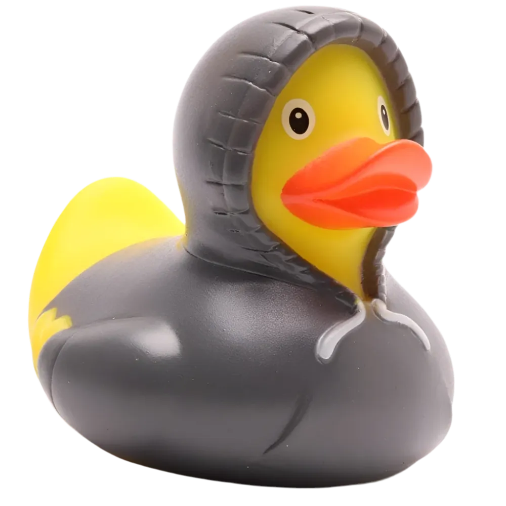 Суичър с качулка Duck - сив