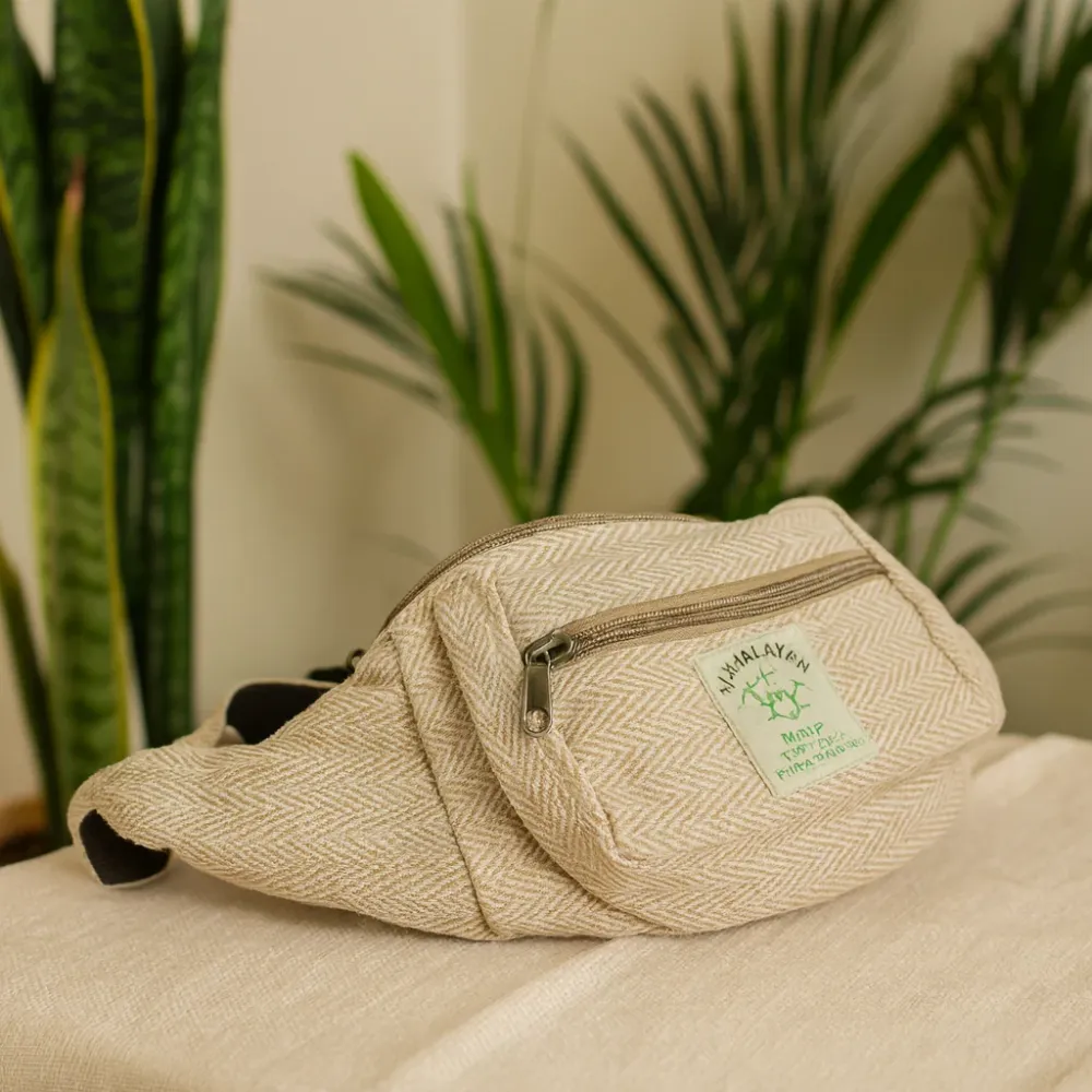 Чанта за кръста Fanny Pack от коноп и памук, ръчно изработена в Непал