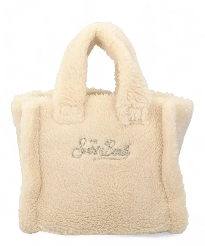 Faux Fur Mini Teddy Vanity Bag Logo