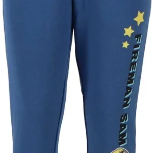 Детски еластичен спортен панталон, тъмно син с щампа Fireman Sam