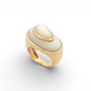 винтидж пръстен FRED облак 52 от седеф и жълто злато 18k mother pl