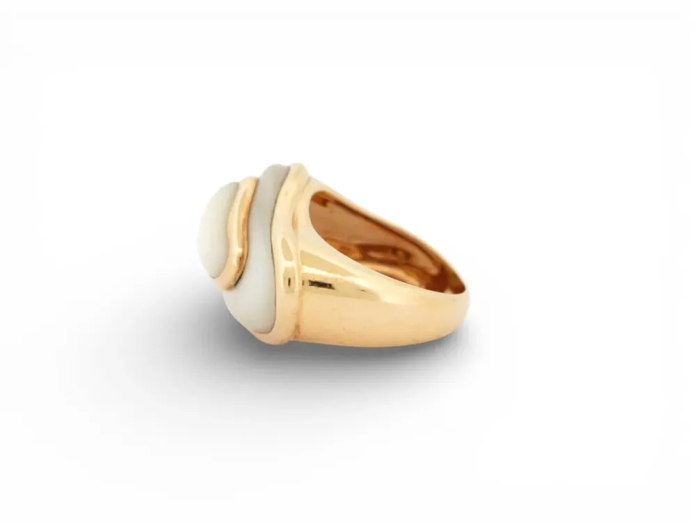 винтидж пръстен FRED облак 52 от седеф и жълто злато 18k mother pl
