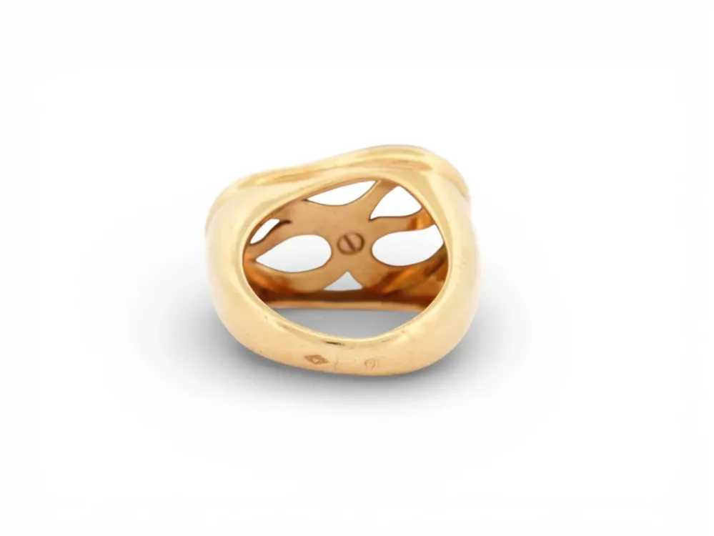 винтидж пръстен FRED облак 52 от седеф и жълто злато 18k mother pl