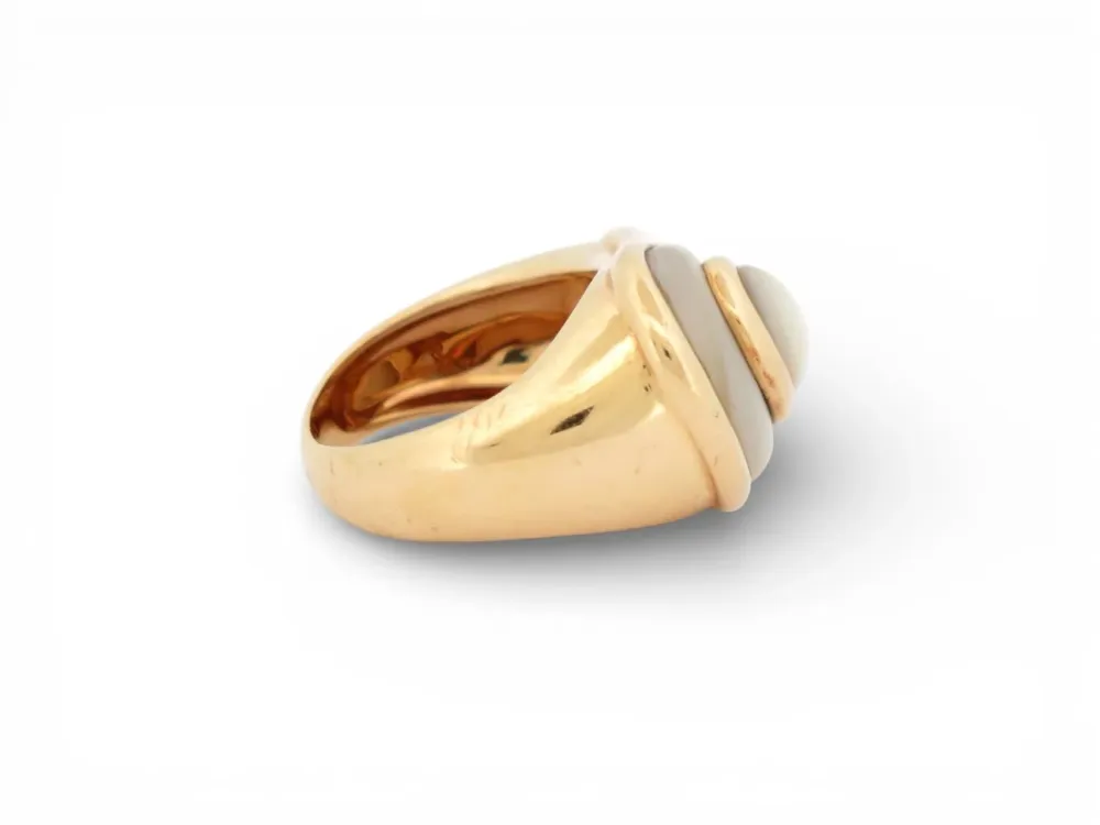 винтидж пръстен FRED облак 52 от седеф и жълто злато 18k mother pl