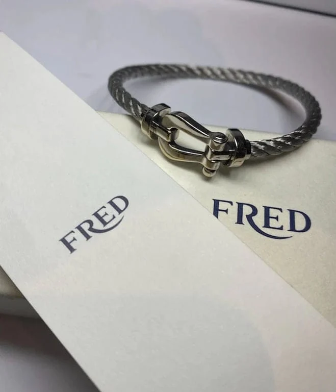 FRED - Гривна force 10 GM в бяло злато и стомана