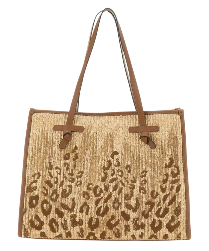 Gianni Chiarini Marcella Embroidered Straw Bag