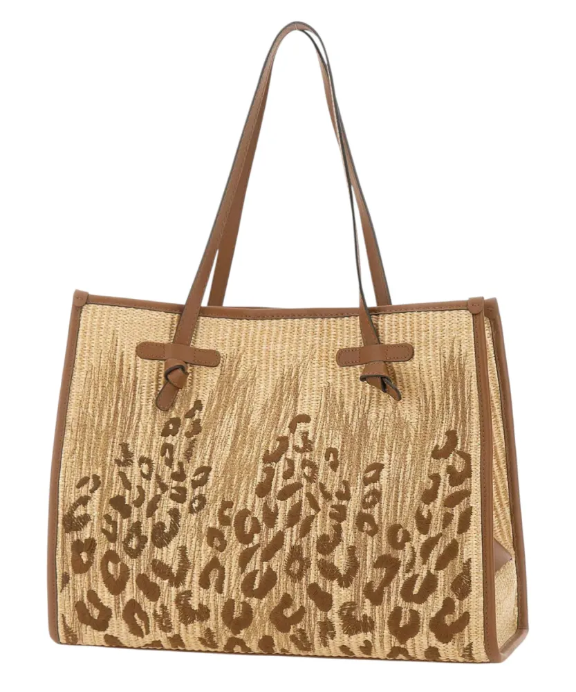 Gianni Chiarini Marcella Embroidered Straw Bag
