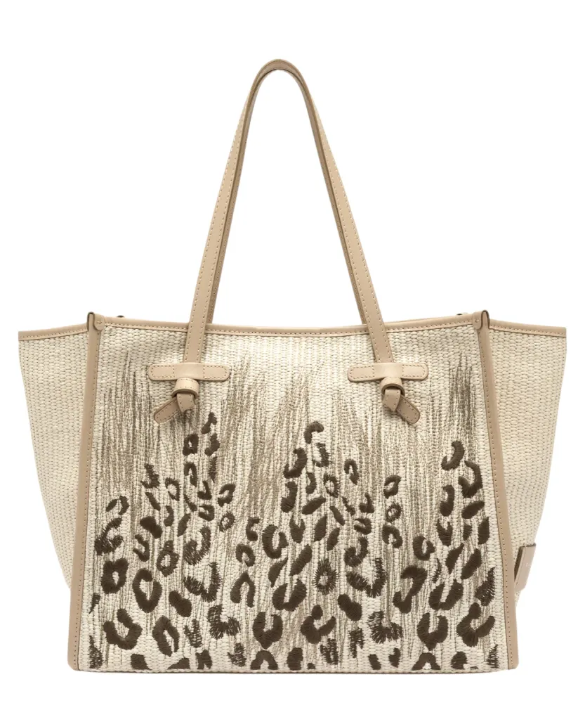 Gianni Chiarini Marcella Embroidered Straw Bag