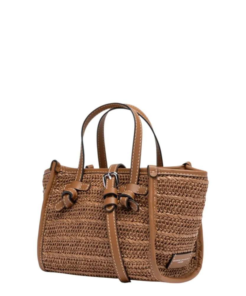 Gianni Chiarini Miss Marcella Mini Bag Woven Straw Effect