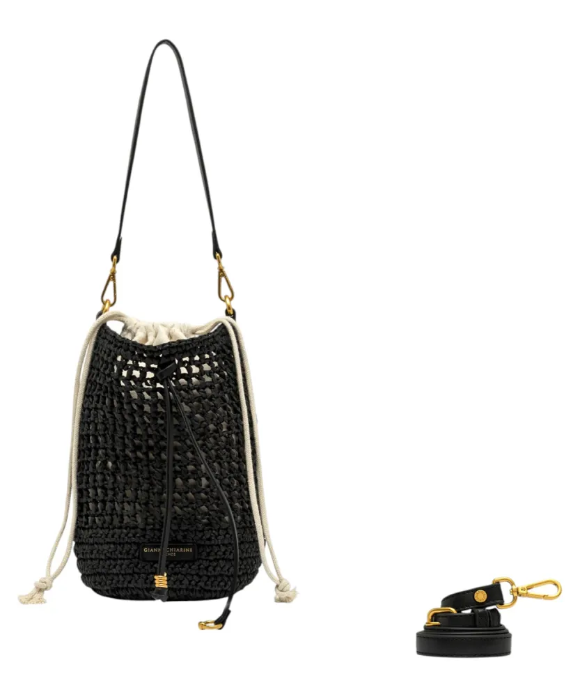 Gianni Chiarini Nefeli Crochet Straw Bucket Bag