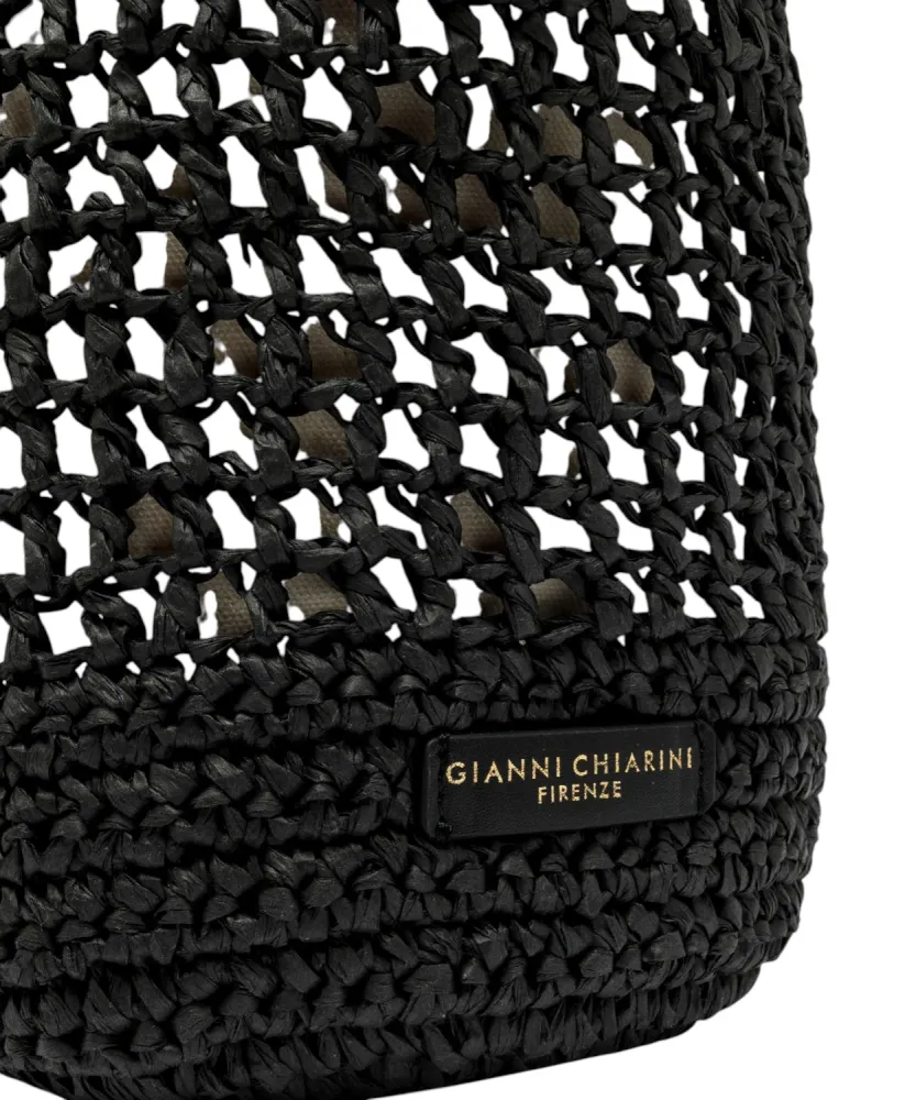 Gianni Chiarini Nefeli Crochet Straw Bucket Bag