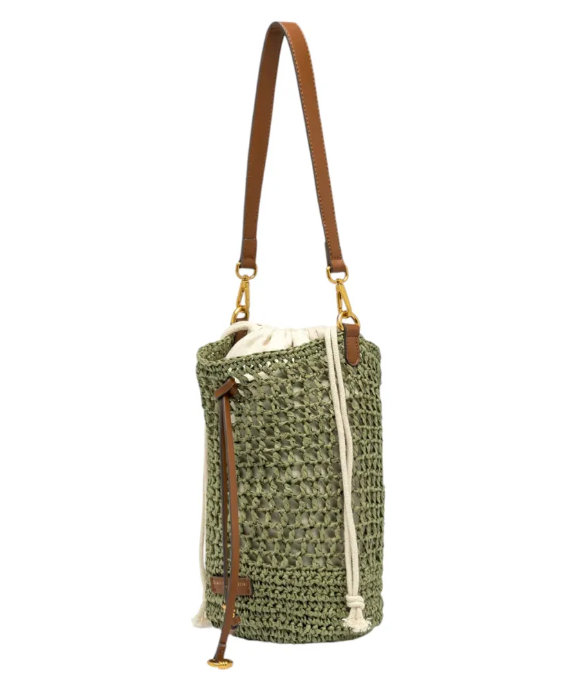 Gianni Chiarini Nefeli Crochet Straw Bucket Bag