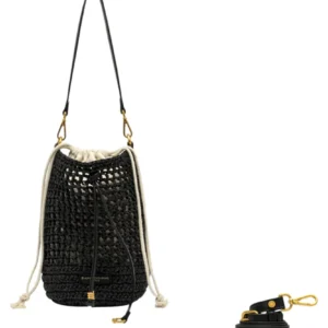 Gianni Chiarini Nefeli Crochet Straw Bucket Bag