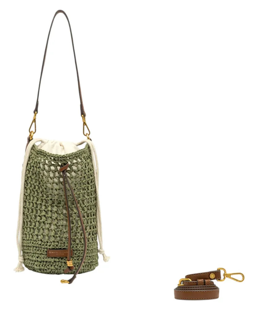 Gianni Chiarini Nefeli Crochet Straw Bucket Bag