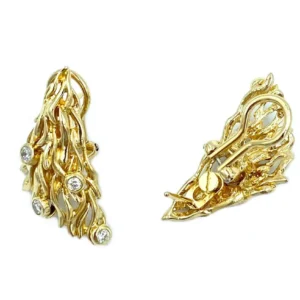 GILBERT ALBERT. Чифт обеци от жълто злато и диаманти