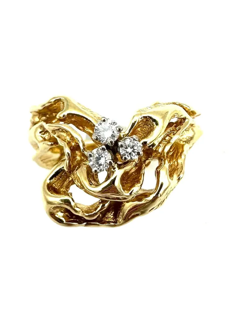 GILBERT ALBERT. Пръстен от 18K жълто злато и диаманти