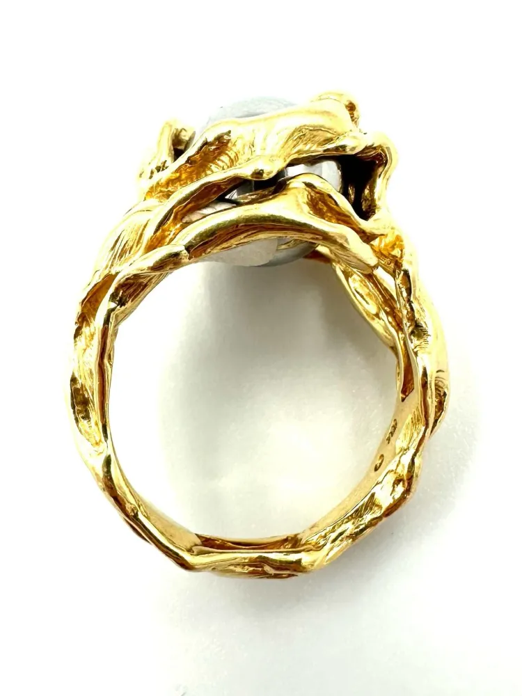 GILBERT ALBERT. Пръстен от 18K жълто злато със сменяеми мъниста