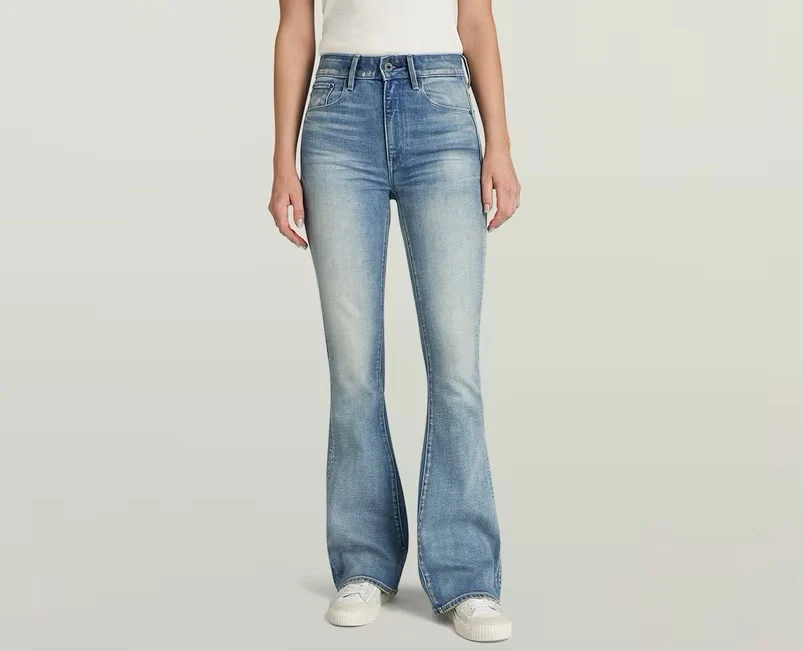 Дамски дънки с разкроен крачол и винтидж ефект G-STAR RAW 3301 High Flare Jeans