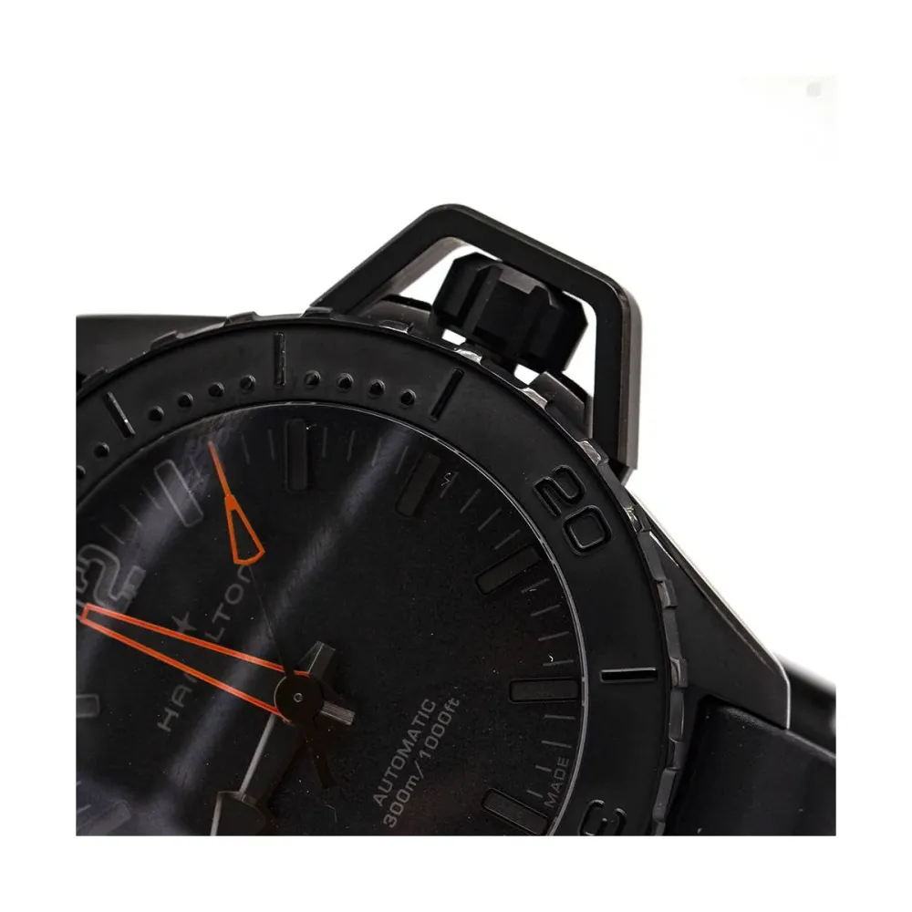 Hamilton Khaki Navy Frogman - Автоматичен часовник от неръждаема стомана, черен, 46 мм