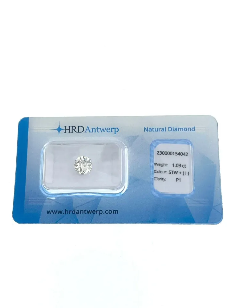 HRD сертифициран 1,03-каратов стар европейски диамант