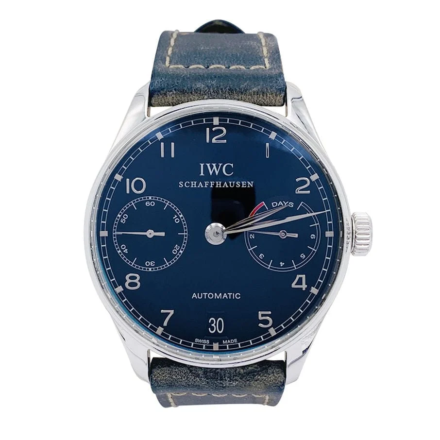 Часовник IWC, "Португалски автоматик", стомана, кожа.