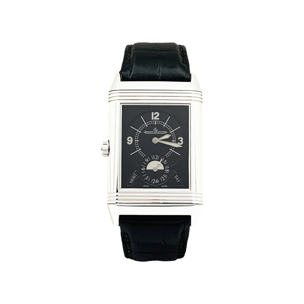 Часовник Jaeger-Lecoultre, « Grande Reverso 986 Duodate », стомана, кожа.